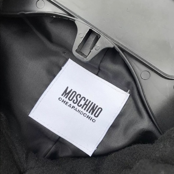 MOSCHINO Cheap and Chic Black Wool Pea Coat - Picture 5 of 7